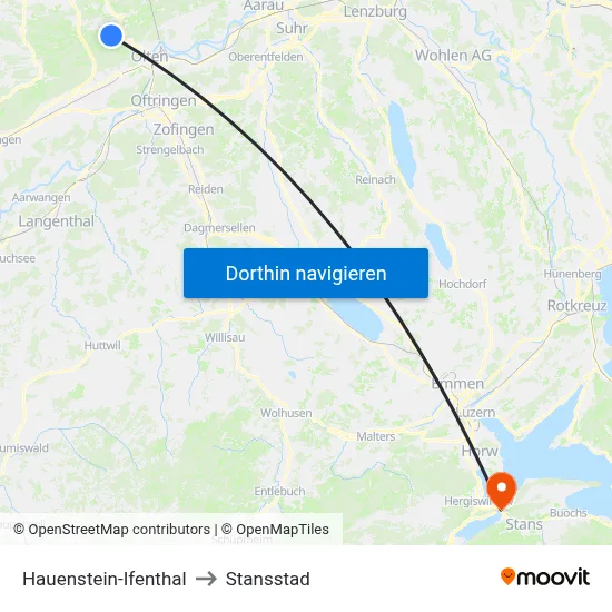 Hauenstein-Ifenthal to Stansstad map