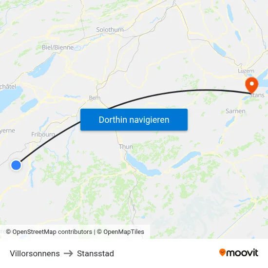 Villorsonnens to Stansstad map