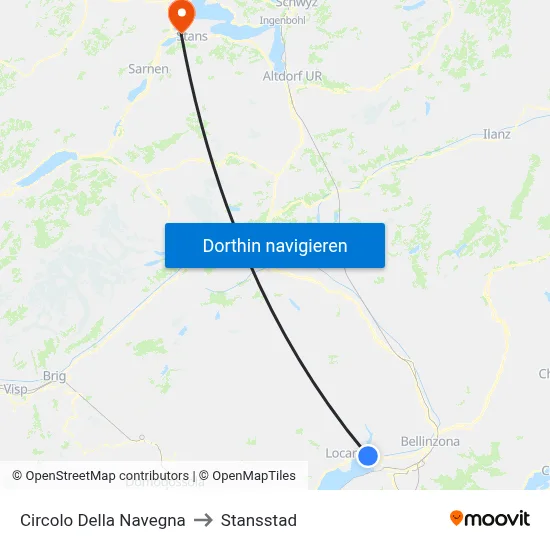 Circolo Della Navegna to Stansstad map