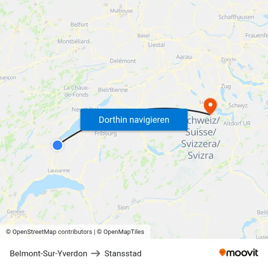 Belmont-Sur-Yverdon to Stansstad map