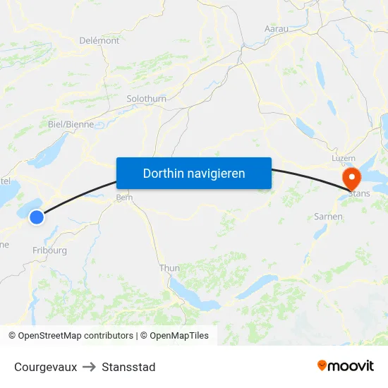 Courgevaux to Stansstad map