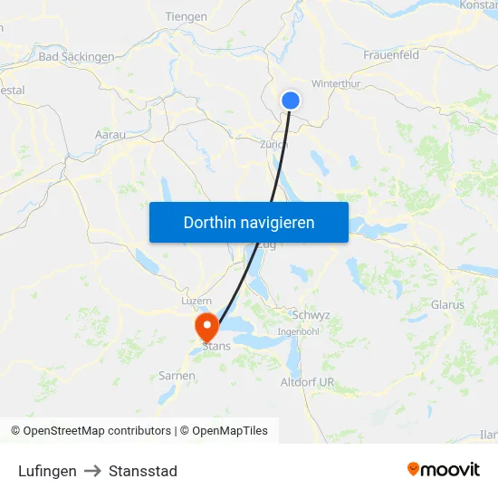 Lufingen to Stansstad map