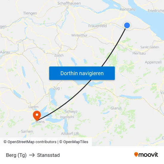 Berg (Tg) to Stansstad map