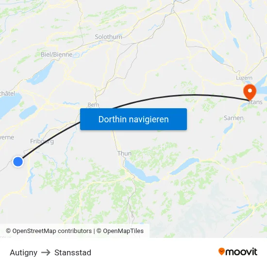 Autigny to Stansstad map