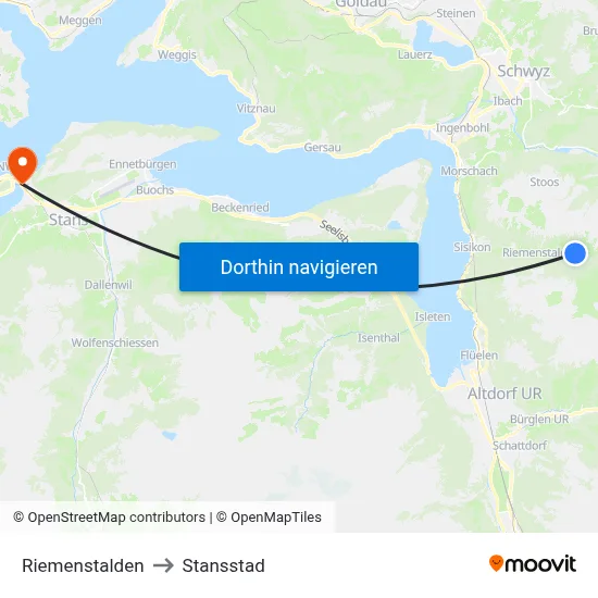 Riemenstalden to Stansstad map