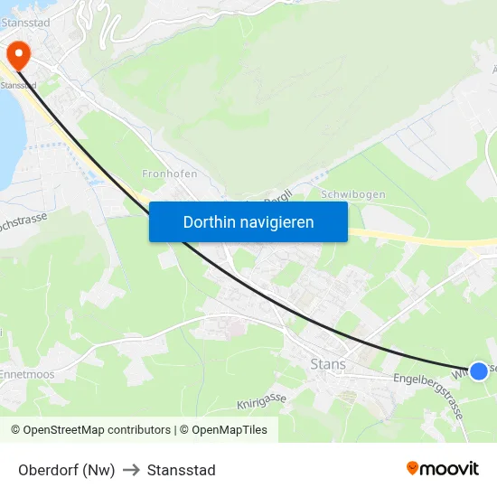 Oberdorf (Nw) to Stansstad map