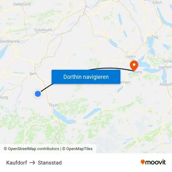 Kaufdorf to Stansstad map