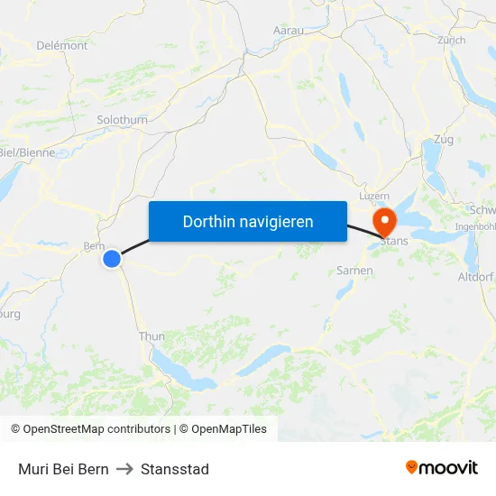 Muri Bei Bern to Stansstad map