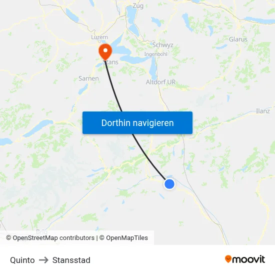 Quinto to Stansstad map