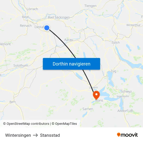 Wintersingen to Stansstad map