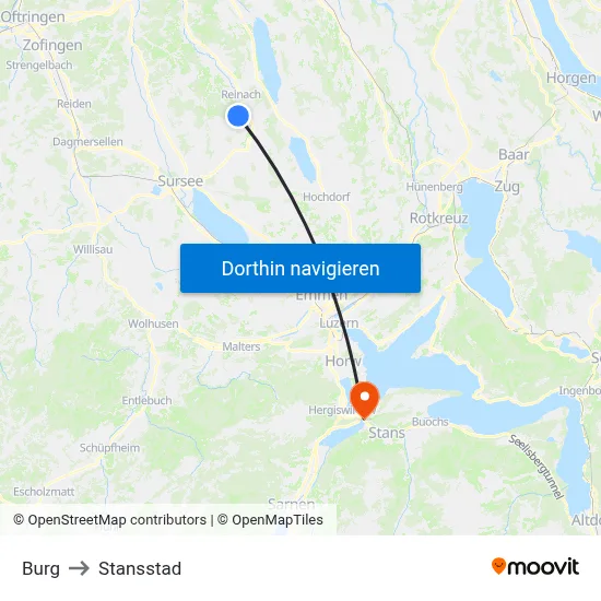 Burg to Stansstad map