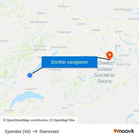 Ependes (Vd) to Stansstad map