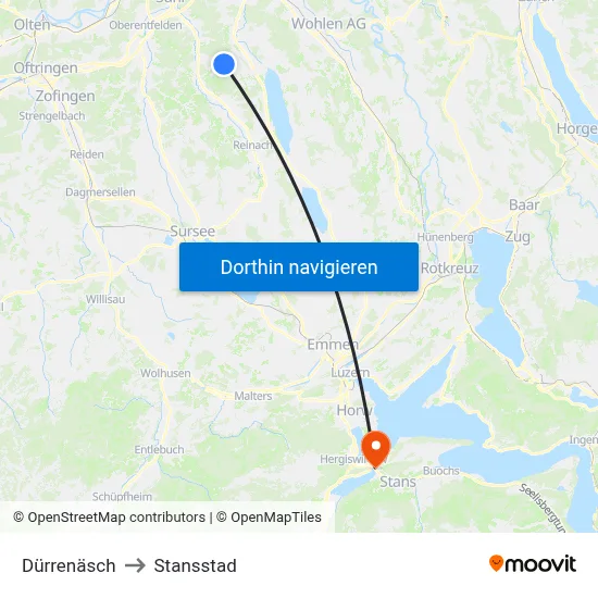 Dürrenäsch to Stansstad map