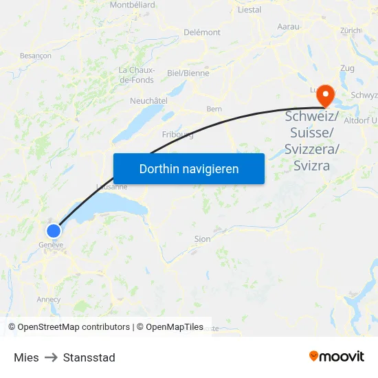 Mies to Stansstad map