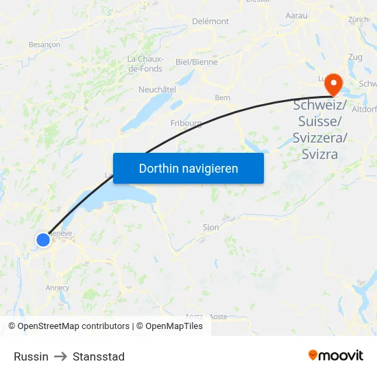 Russin to Stansstad map