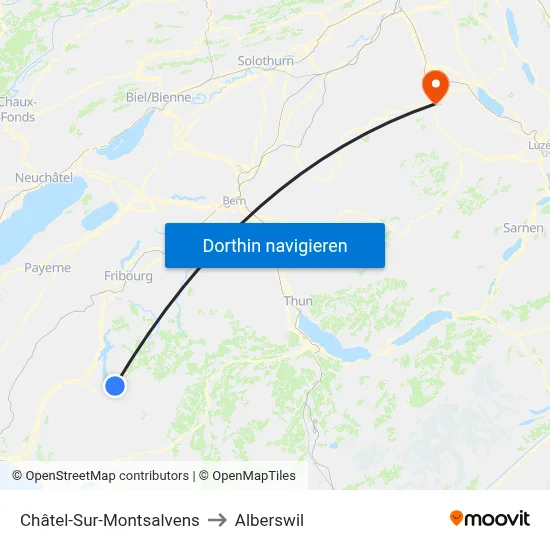 Châtel-Sur-Montsalvens to Alberswil map