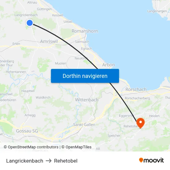 Langrickenbach to Rehetobel map