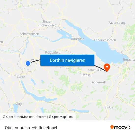 Oberembrach to Rehetobel map