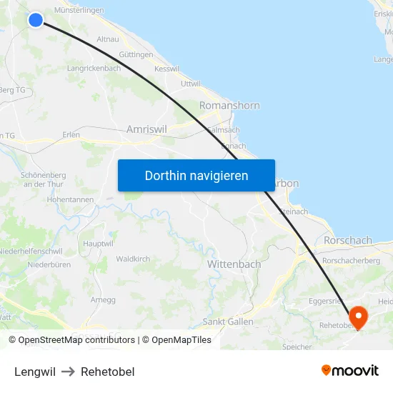 Lengwil to Rehetobel map