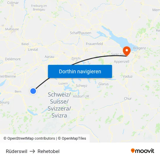 Rüderswil to Rehetobel map