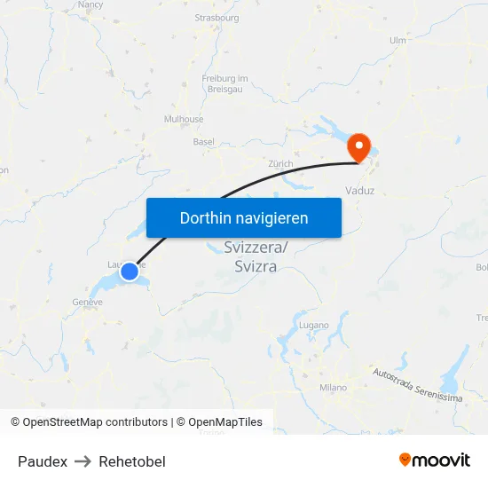 Paudex to Rehetobel map