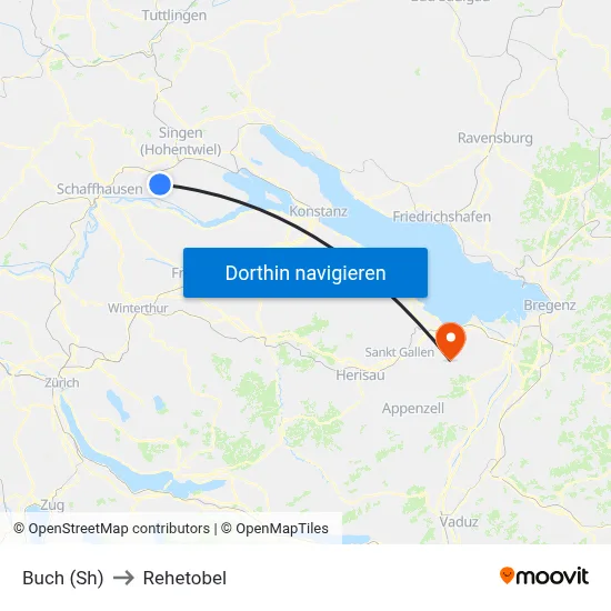 Buch (Sh) to Rehetobel map
