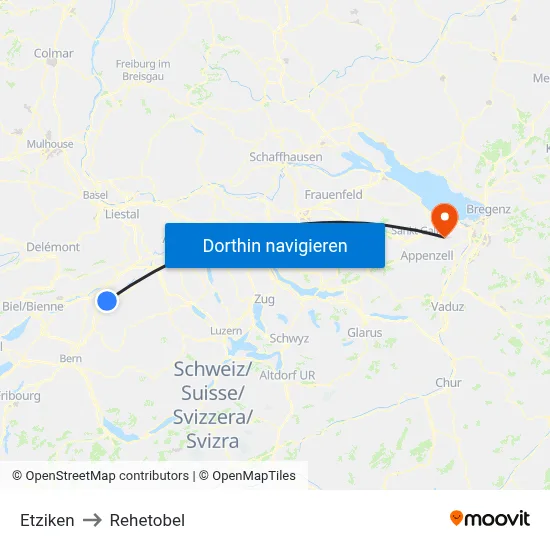 Etziken to Rehetobel map