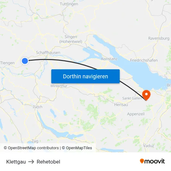 Klettgau to Rehetobel map