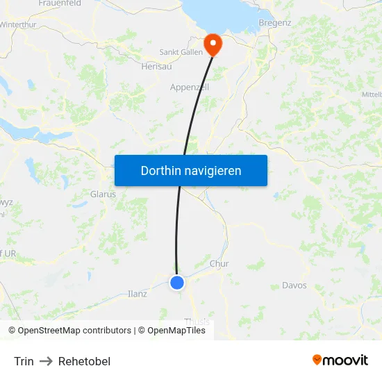 Trin to Rehetobel map