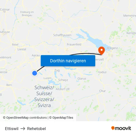 Ettiswil to Rehetobel map