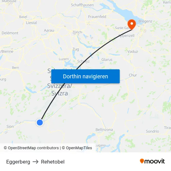 Eggerberg to Rehetobel map