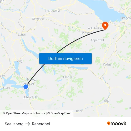 Seelisberg to Rehetobel map