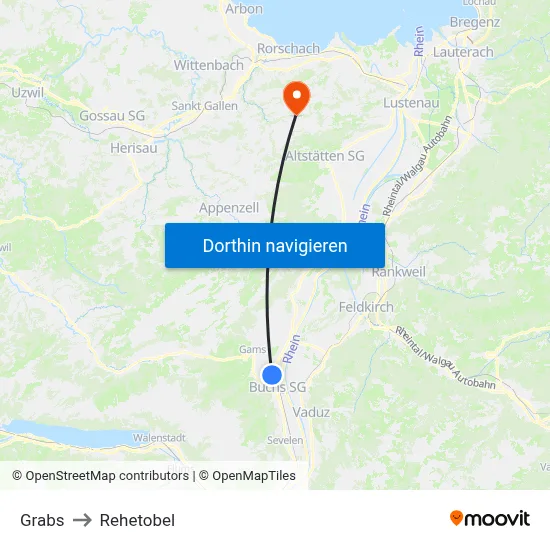 Grabs to Rehetobel map