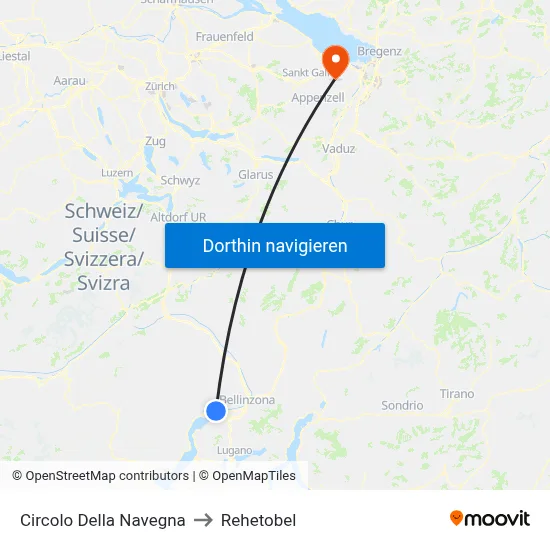 Circolo Della Navegna to Rehetobel map