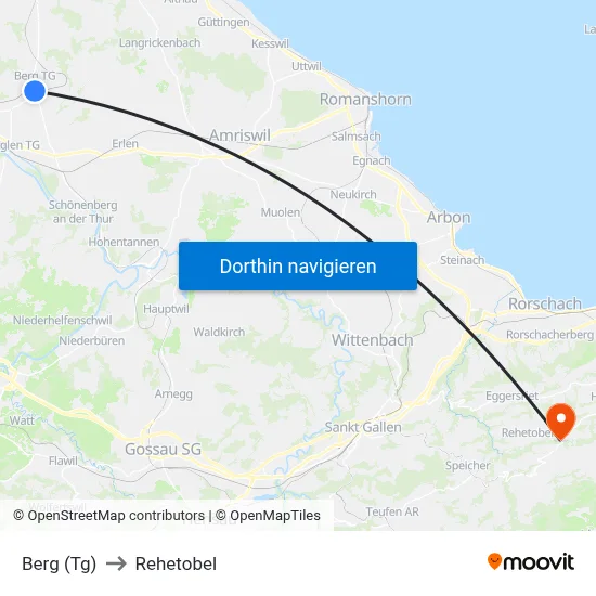Berg (Tg) to Rehetobel map