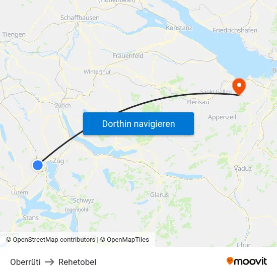 Oberrüti to Rehetobel map