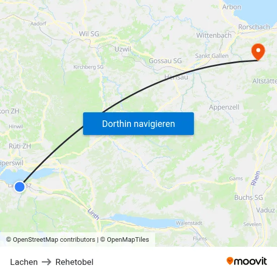 Lachen to Rehetobel map