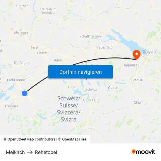 Meikirch to Rehetobel map