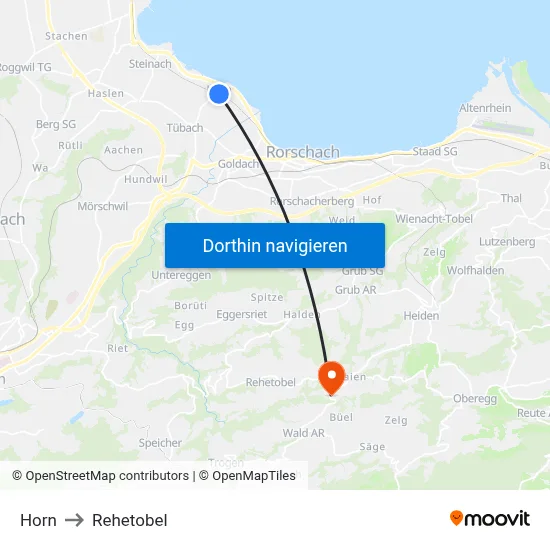 Horn to Rehetobel map