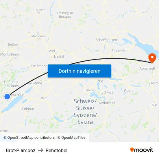 Brot-Plamboz to Rehetobel map