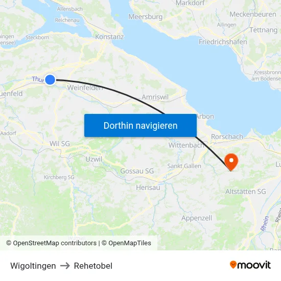 Wigoltingen to Rehetobel map