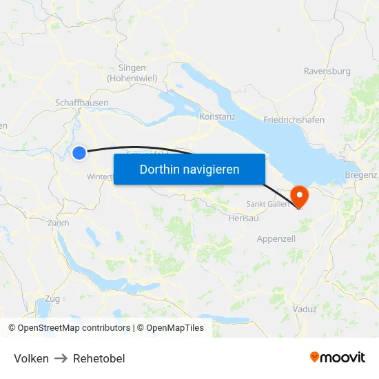 Volken to Rehetobel map
