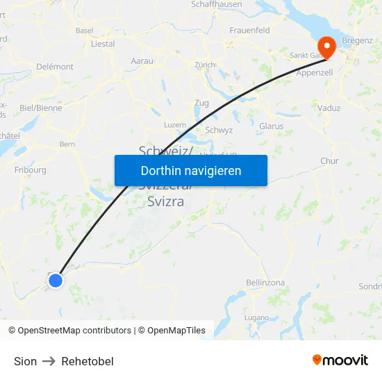 Sion to Rehetobel map