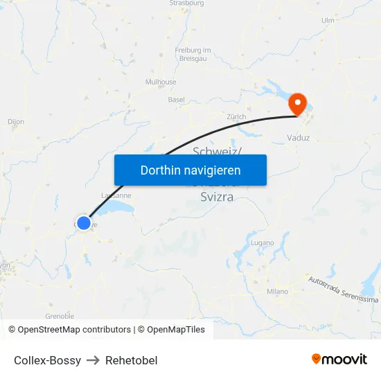 Collex-Bossy to Rehetobel map