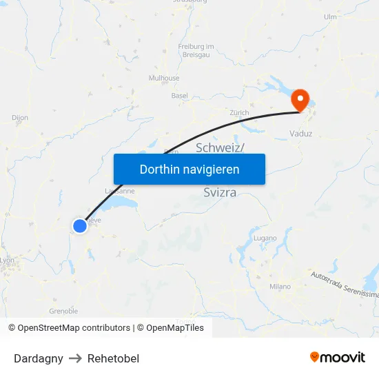 Dardagny to Rehetobel map
