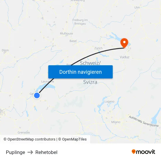 Puplinge to Rehetobel map