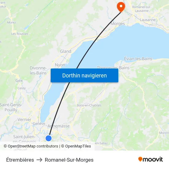 Étrembières to Romanel-Sur-Morges map