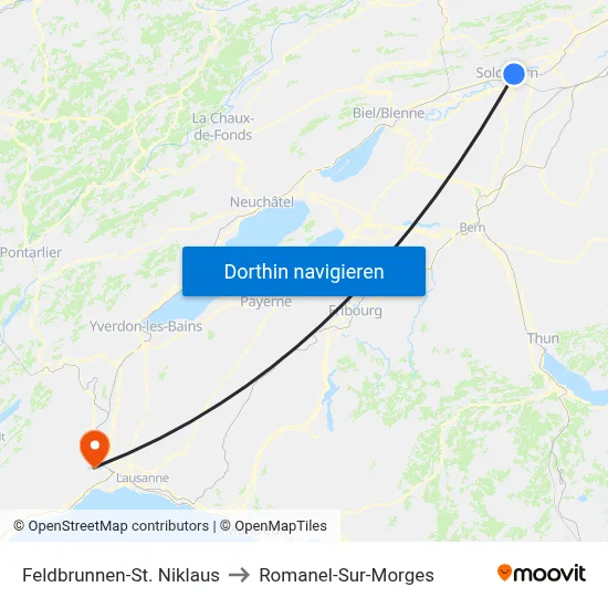 Feldbrunnen-St. Niklaus to Romanel-Sur-Morges map