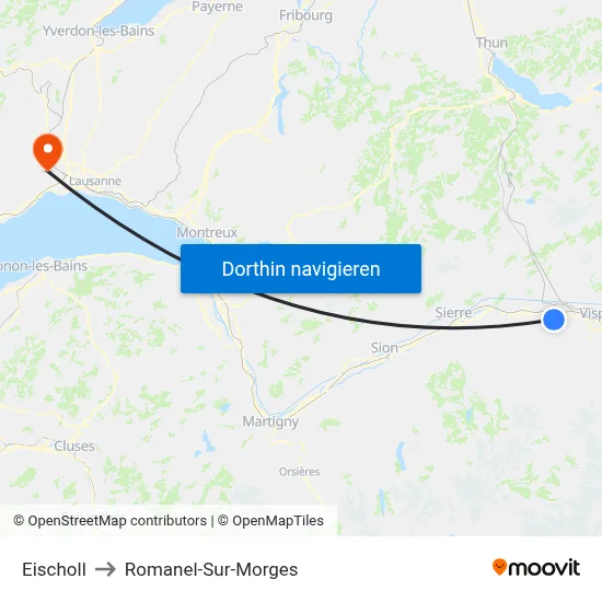 Eischoll to Romanel-Sur-Morges map