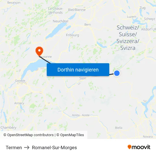 Termen to Romanel-Sur-Morges map